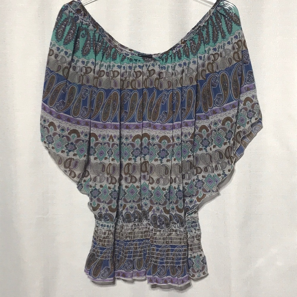 THANX COLLECTION Top, Green/ Purple/Brown/White